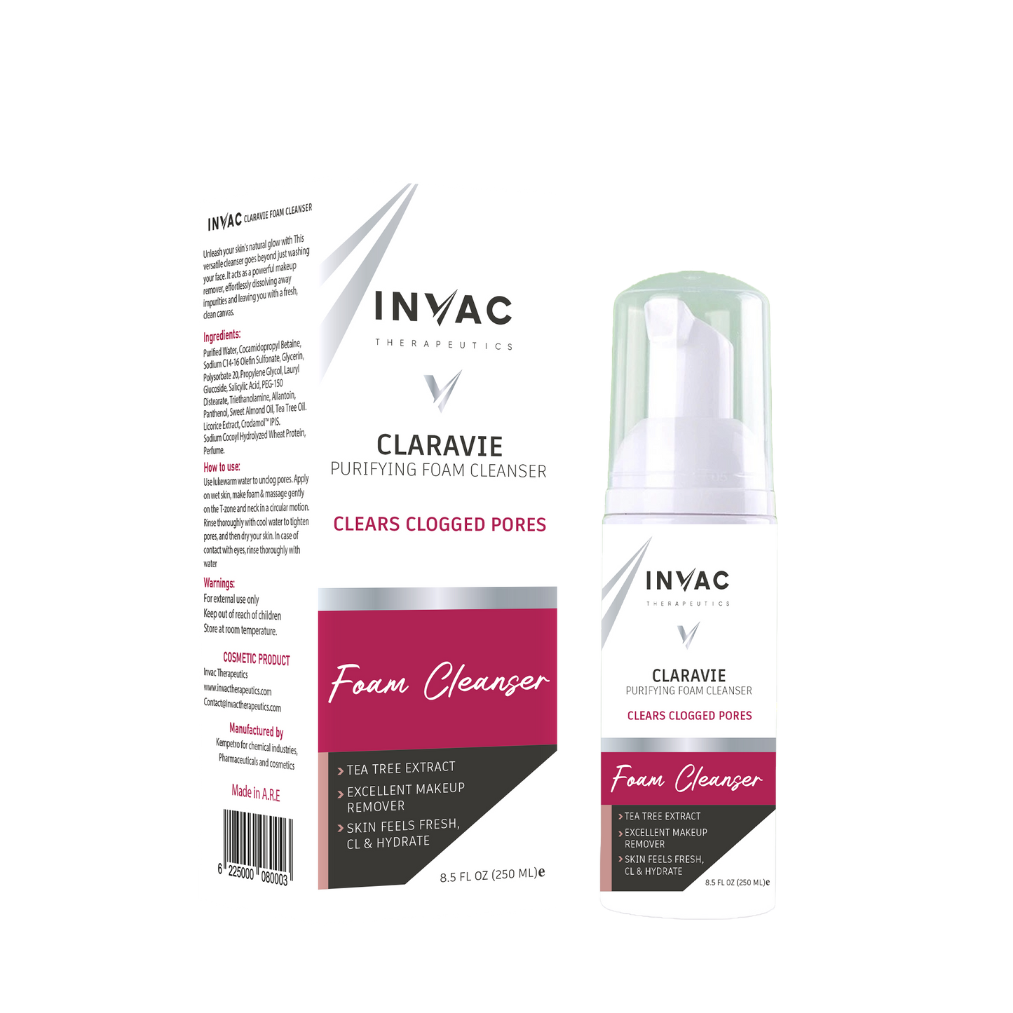 CLARAVIE CLEANSING FOAM - Invac Therapeutics